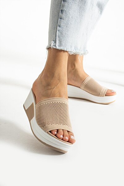 HVZ Exclusive Mink Wedge Heel Slippers Comfortable Comfort (6cm)