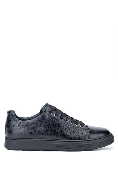 Tamer Tanca Genuine Leather Men's Black Sneakers - Sports Shoes