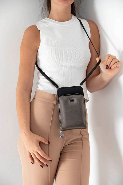 Silver Polo Silver & Polo Platinum - Black Sp1011 Women's Strap Wallet