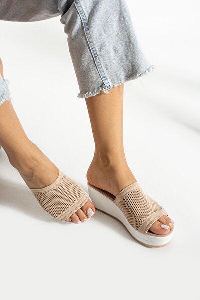 HVZ Exclusive Mink Wedge Heel Slippers Comfortable Comfort (6cm)