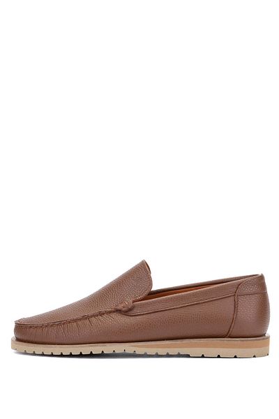 Tamer Tanca Men's Tan Loafers - Genuine Leather Shoes
