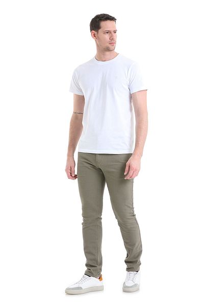 Hatemoğlu Παντελόνι από βαμβακερό καμβά 5 τσέπης Khaki Slim Fit