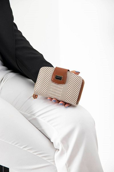Silver Polo Silver & Polo Beige - Tan Sp874 Women's Wallet & Card Holder