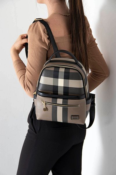 Silver Polo Sp1061 Μαύρο γυναικείο σακίδιο πλάτης - Ασημί & Πόλο Καφέ