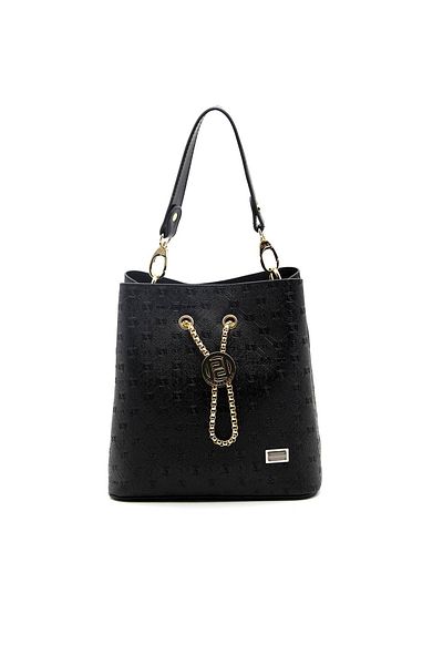 Silver Polo Silver & Polo Black - Geantă neagră Sp967 pentru femei