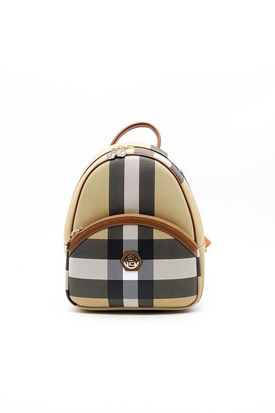 Silver Polo Taba Sp945 - Γυναικείο σακίδιο πλάτης Silver & Polo Beige