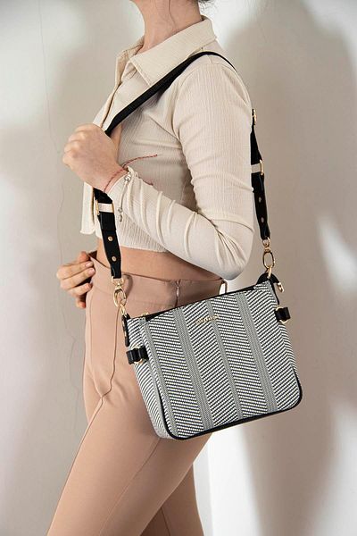 Silver Polo Silver & Polo Black White - Black Sp884 Geantă crossbody pentru femei