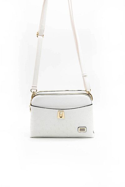 Silver Polo White SP623 - Geantă Crossbody pentru femei, argintiu și polo