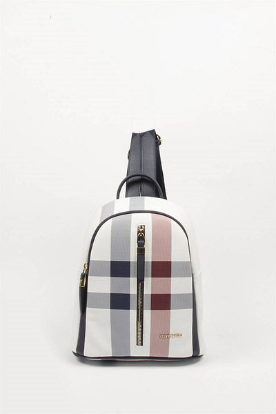 Silver Polo Γυναικείο σακίδιο πλάτης Laci Sp901 - Ασημί & Λευκό Polo