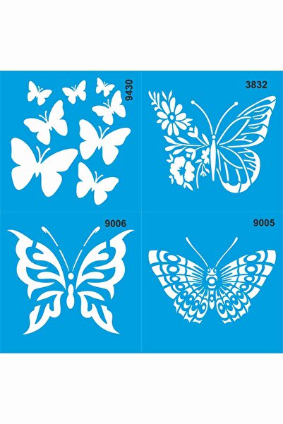 StencilSepeti طقم فراشة مكون من 4 قطع - 1 20x20