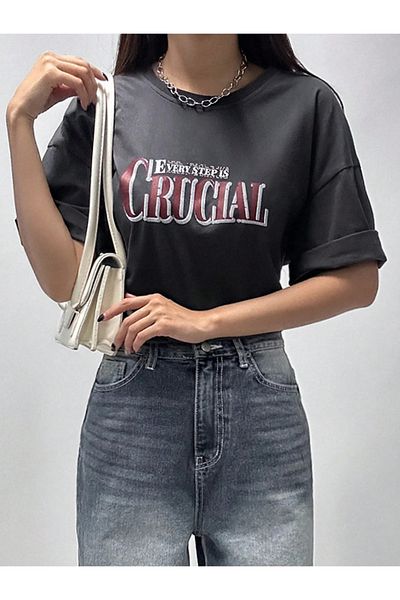 ALİKA Γυναικείο Smoked Crucial Oversize T-Shirt