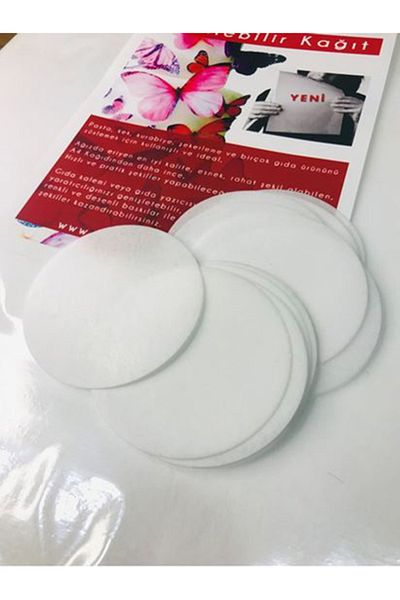 Yenilebilir Kağıt Wafer paper Ready Cut Edible Paper Rounds 3.8cm