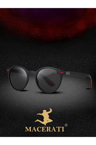 MACERATİ Vintage Oval Black Sunglasses
