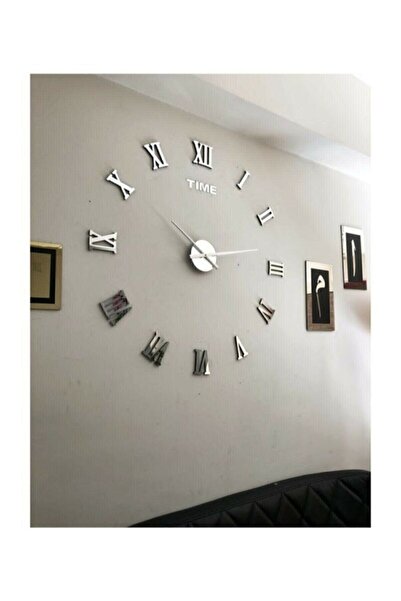 Yoko Home Time Collection 3d Roma Rakamlı Duvar Saati (GÜMÜŞ)