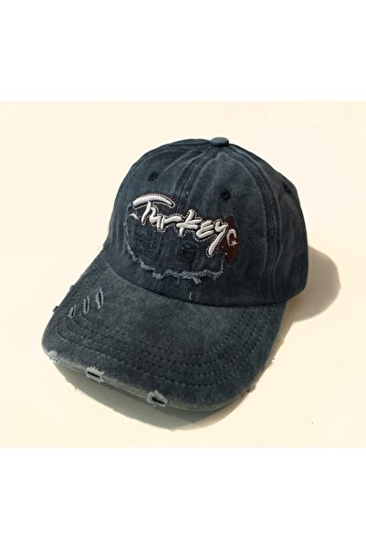 Betülce BETÜLCE Tumbled Washed Turkey Model Şapkaa Unisex - Şapcă pentru bărb...