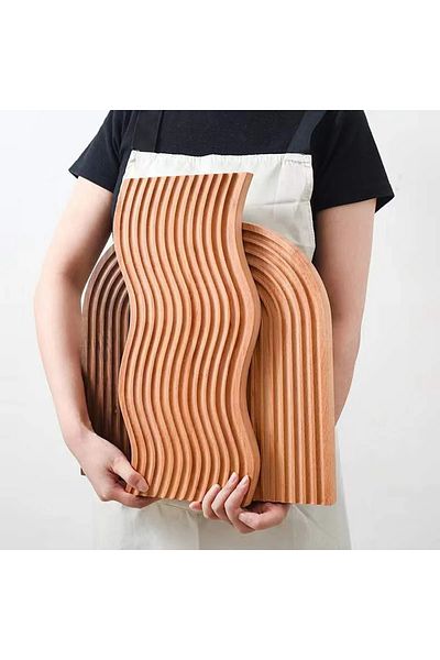 Senin Dükkanın Bamboo Cut Hollowed Out Board - Presentation and Decorative Board Set of 2