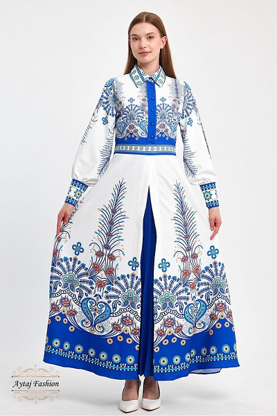 jennyfer garment floral islamic dress, original style, cuffed sleeves