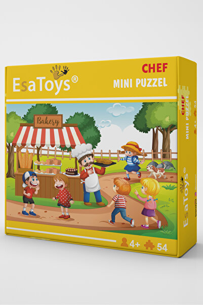 esatoys Ahşap Chef Mini Puzzle | 4 Yaş 54 Parça