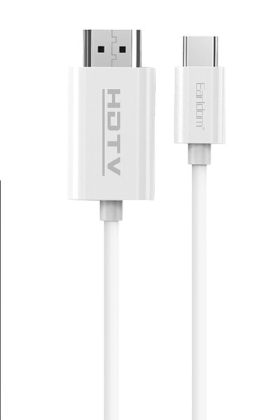 m.tk moveteck 4K Ultra HD HDMI Görüntü Aktarma Kablosu Type-C to HDMI Dönüştürücü Aktarım 2Metre Tak Çalıştır