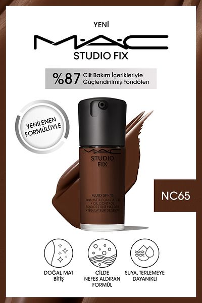 M.A.C Matte Foundation Lasting up to 24 Hours - Studio Fix Fluid Spf15 - Color: Nc65 - 30ml
