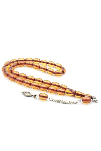 Murty99 Pompom de coadă de vulpe Tesbih Chubby cu formă de bășică, Burgundy, Galben, cu presare din chihlimbar