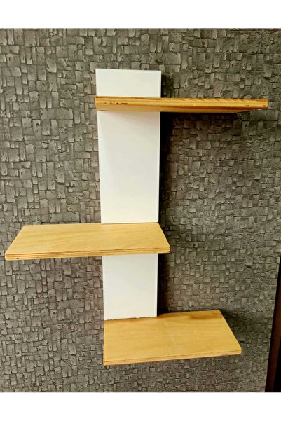 kozawoodart Doğal Ahşap Çoklu Raf Dekoratif Duvar  Rafı