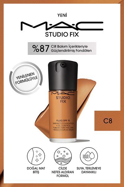 M.A.C Studio Fix Fluid Spf 15 Mat Foundation-C 8 30 ml