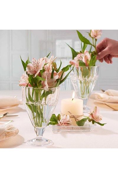 Paşabahçe 68136 Pleats Ice Cream Standing Presentation Bowl 2 Pieces