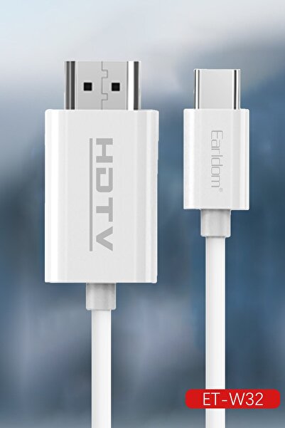 m.tk moveteck 4K Ultra HD HDMI Görüntü Aktarma Kablosu Type-C to HDMI Dönüştürücü Aktarım 2Metre Tak Çalıştır