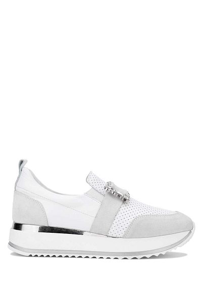 Tamer Tanca White Genuine Leather Women's Sneakers - Sports Shoes