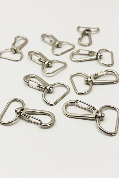 YENİ HEDİYELİK DÜNYAM 10 Pcs Wire Hooks 2cm Silver Color Macrame Keychain