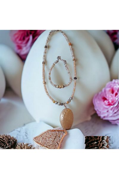 MSTR Art NECKLACE AND BRACELET SET WITH SEASHELL - Necklace & Bracelet with SEASHELL