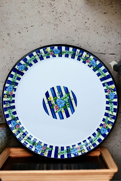 İnci Emaye No 50 Enamel Tray Tableware, Food Presentation Tray, Floor Table Zinc ~48 cm