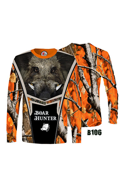 HT Outdoor Modelul nostru de tricou lung cu imprimeu de porc.