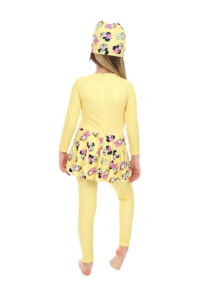 ÖYKÜ KİDS Beaded Girl's Stylish Swimsuit with Skirt Detail