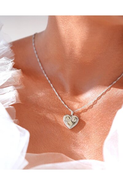 AŞIK ACCESSORIES كلارا نوتكراكر برينسيس - قلادة من الفولاذ على شكل قلب