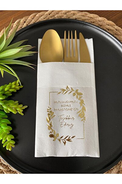 kidspartim منديل أبيض ذهبي مذهّب شكرًا لك على مشاركة سعادتنا معنا مع جيوب 12 ...