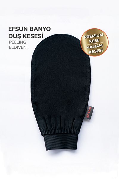 Efsun Bath Shower Washcloth Exfoliating Glove 100% Flush Silk For Men And Women, Premium Washcloth, Black