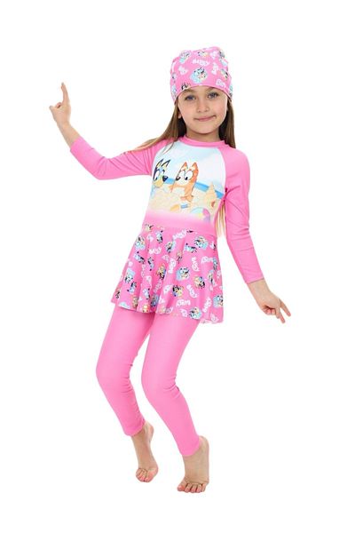 ÖYKÜ KİDS Beaded Girl's Stylish Swimsuit with Skirt Detail