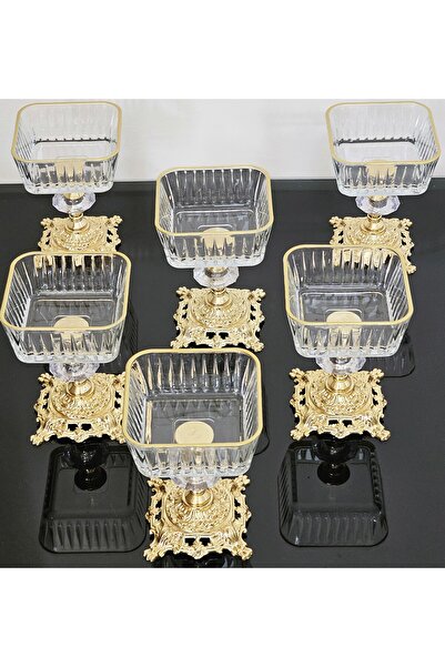 atabey home 6-Piece FREZYA SQUARE GOLD BOWL CAST FOOT FREEZER & CANDY SHOWER & PRESENTATION & CONTAINER