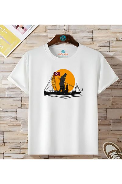 Gölge Store Ataturk Bandırma Chest Printed Oversize Unisex T-Shirt