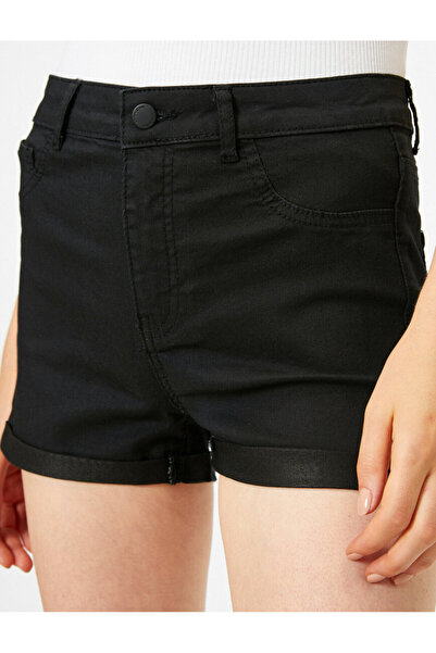 BİKELİFE SİYAH KADIN KOT ŞORT