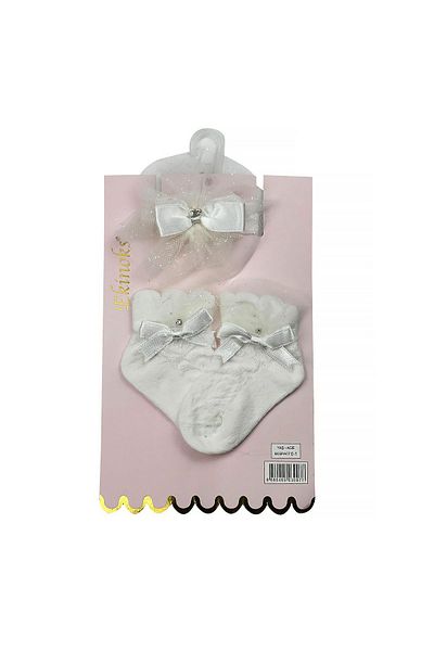 Ekinoks Scented Bandana Baby Girl Socks Set White