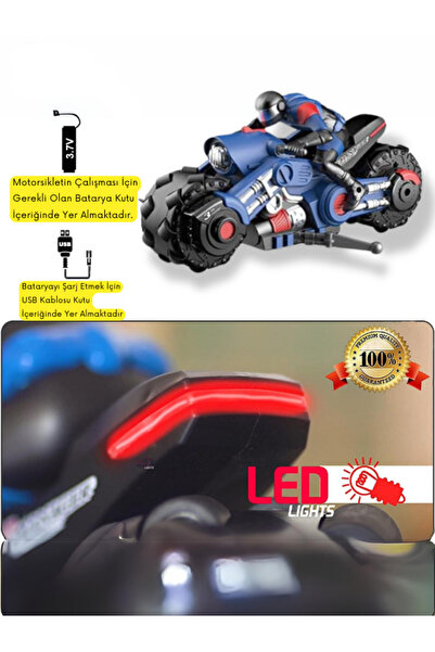 Wingzy Uzaktan Kumandalı Drift Motosikleti, 360° Dönüş, Sesli Işıklı Hızlı Drift Yapan RC Motosiklet