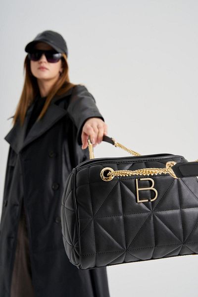 Lucky Bees Gesteppte gemusterte Hand- und Schultertasche für Damen