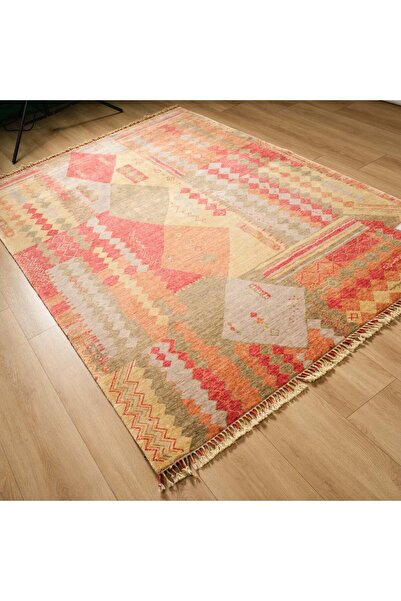 Eko Halı Zara Geometrik Desenli Makine Dokuma Halı-zara Zr 10 Red Autumn