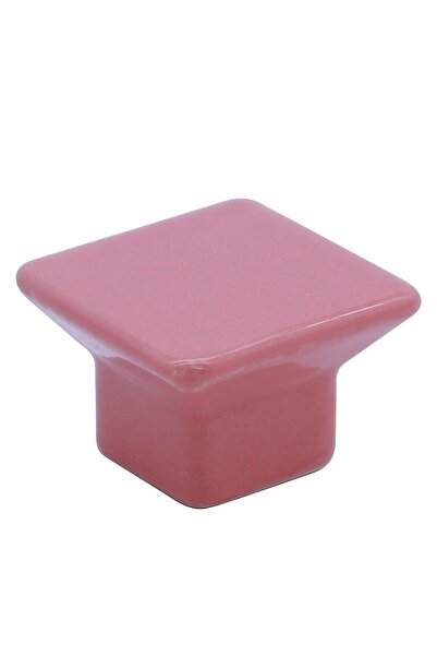 Porcellana Perla Porselen Kulp Dolap Çekmece Mobilya Mutfak Çocuk Kulbu Kare Düğme Pembe