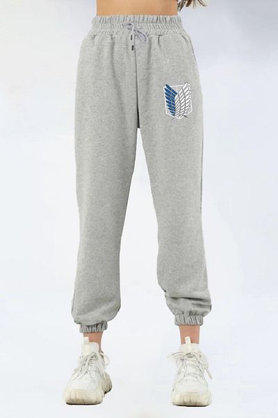 LAND MODA LUNAVISTA Black Jogger Sweatpants - AOT Printed με ελαστική μέση