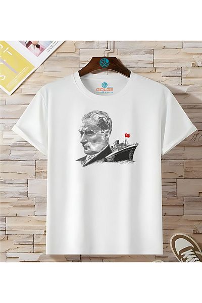 Gölge Store Ataturk Bandırma Chest Printed Oversize Unisex T-Shirt