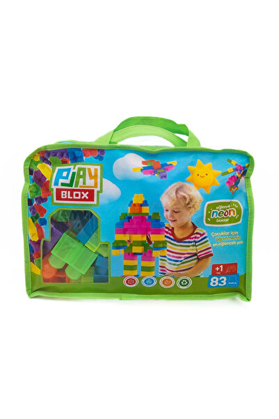 CESETOYS Play Blox Yapı Oyuncakları 2939 Neon Renkler Blok Seti 83 Prç  Yeşil...